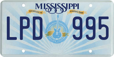 MS license plate LPD995