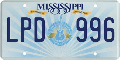 MS license plate LPD996