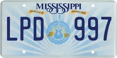 MS license plate LPD997