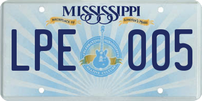 MS license plate LPE005