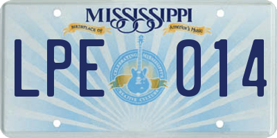 MS license plate LPE014
