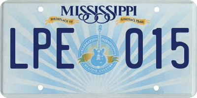 MS license plate LPE015