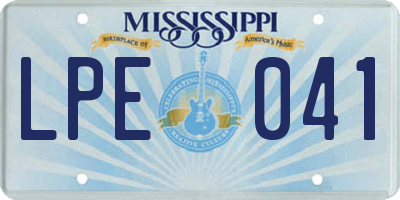 MS license plate LPE041
