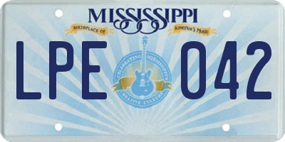 MS license plate LPE042