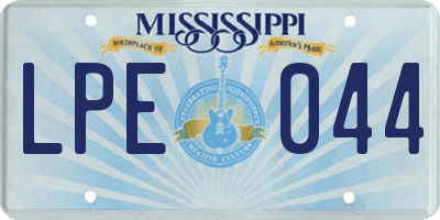 MS license plate LPE044
