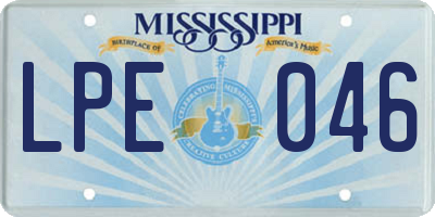 MS license plate LPE046