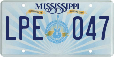 MS license plate LPE047