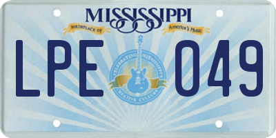 MS license plate LPE049