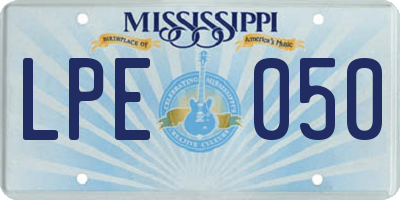 MS license plate LPE050