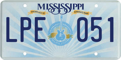 MS license plate LPE051
