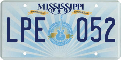 MS license plate LPE052