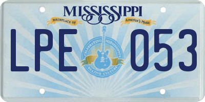 MS license plate LPE053