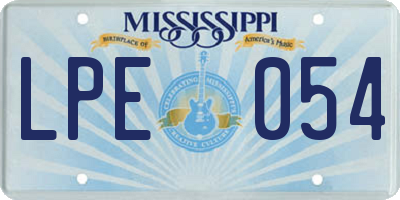 MS license plate LPE054