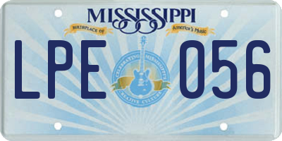 MS license plate LPE056