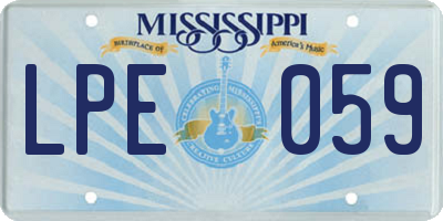 MS license plate LPE059