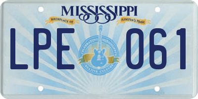 MS license plate LPE061