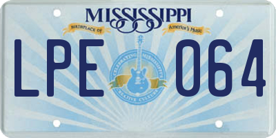 MS license plate LPE064