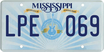 MS license plate LPE069