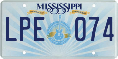 MS license plate LPE074