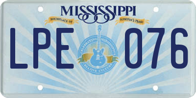 MS license plate LPE076