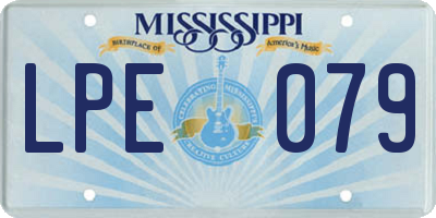 MS license plate LPE079