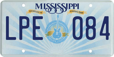 MS license plate LPE084