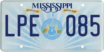 MS license plate LPE085