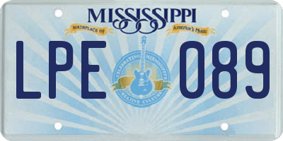 MS license plate LPE089