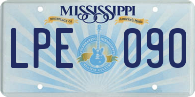 MS license plate LPE090