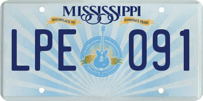 MS license plate LPE091