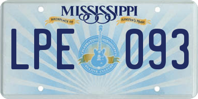 MS license plate LPE093