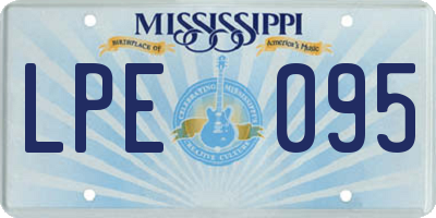 MS license plate LPE095