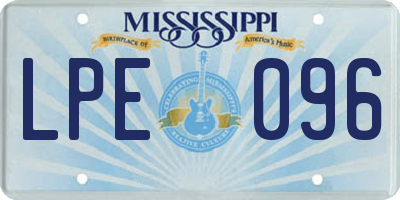 MS license plate LPE096