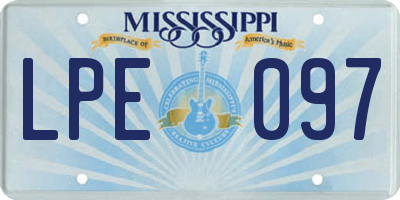 MS license plate LPE097