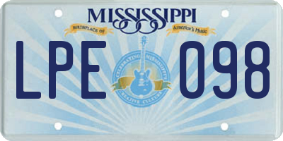 MS license plate LPE098