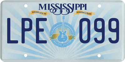 MS license plate LPE099
