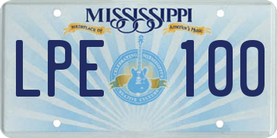 MS license plate LPE100