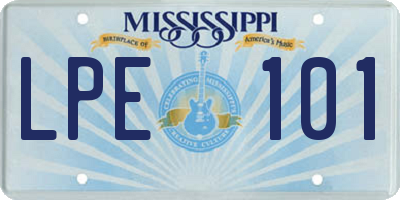 MS license plate LPE101
