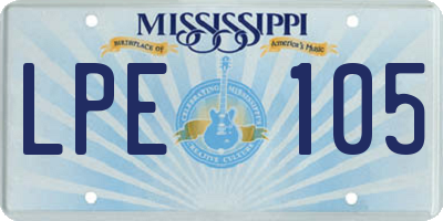 MS license plate LPE105