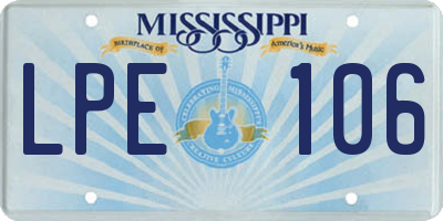 MS license plate LPE106