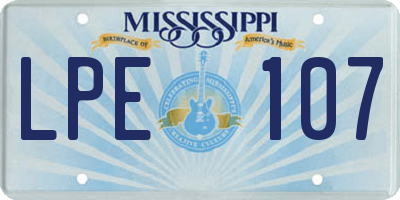 MS license plate LPE107