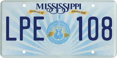 MS license plate LPE108
