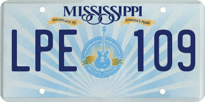 MS license plate LPE109