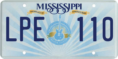MS license plate LPE110