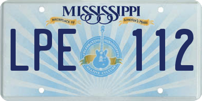 MS license plate LPE112