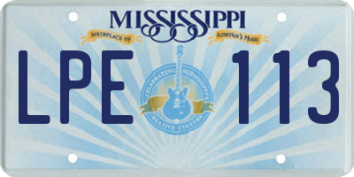 MS license plate LPE113