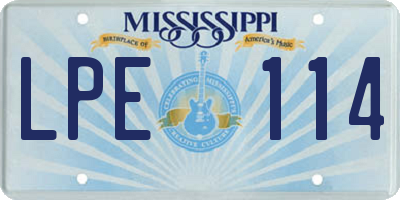 MS license plate LPE114