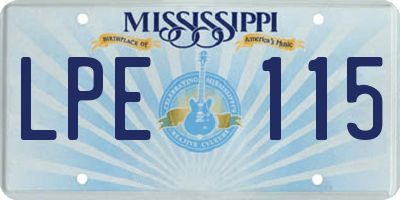 MS license plate LPE115