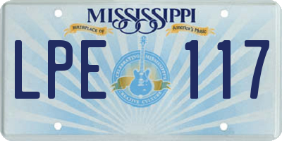 MS license plate LPE117