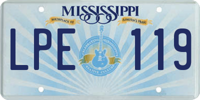 MS license plate LPE119